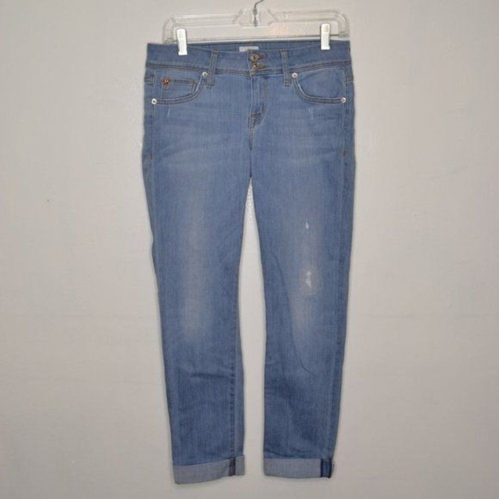 Hudson Ginny Women's 27 Light Wash Mid Rise Straight Ankle Jeans